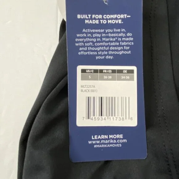 Marika Women's size Small Short Sleeve Open Back Athletic Yoga Top Black - Picture 9 of 12